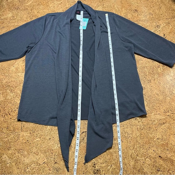 Torrid Gray Open Waterfall Lightweight Knit Sweater Cardigan Sz 2X(Torrid Sz 2) - Picture 9 of 10